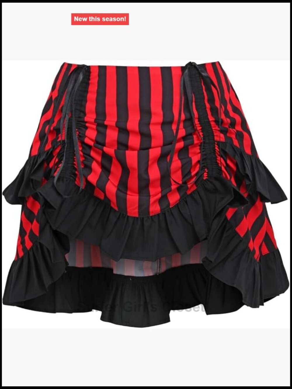 Striped Ruched Bustle Skirt Women's Halloween Costume